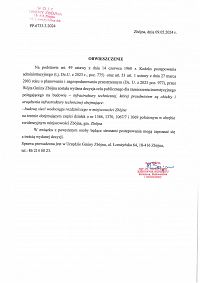 Foto: OBWIESZCZENIE nr.PP.6733.3.2024 z dnia 9 maja 2024 roku