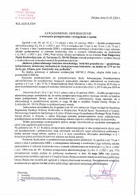 Foto: ZAWIADOMIENIE-OBWIESZCZENIE o wszczęciu postępowania i wystąpieniu o opinię nr.RLŁ.6220.8.2024 z dnia 14 maja 2024 roku