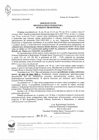 Foto: OBWIESZCZENIE REGIONALNEGO DYREKTORA OCHRONY ŚRODOWISKA nr. WST11.420.21.2024.MM z dnia 28 maja 2024 roku