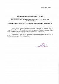Foto: INFORMACJA WÓJTA GMINY ZBÓJNA