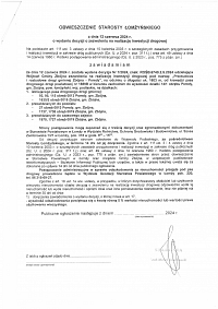 Foto: OBWIESZCZENIE STAROSTY ŁOMŻYŃSKIEGO o wydaniu decyzji o zezwoleniu na realizację inwestycji drogowej z dnia 12 czerwca 2024 roku