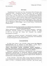 Foto: Decyzja Wójta Gminy Zbójna nr.RLŁ.6220.8.2024 z dnia 17 lipca 2024