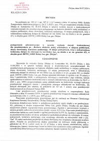 Foto: Decyzja Wójta Gminy Zbójna nr.RLŁ.6220.11.2024 z dnia 18 lipca 2024 roku