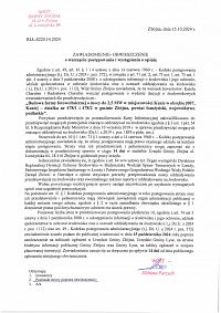 Foto: ZAWIADOMIENIE-OBWIESZCZENIE nr.RLŁ.6220.14.2024 z dnia 15 października 2024 roku