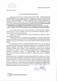 Foto: ZAWIADOMIENIE-OBWIESZCZENIE nr.RLŁ.6220.14.2024 z dnia 18 listopada 2024 roku
