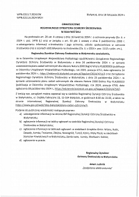 Foto: Obwieszczenie Regionalnego Dyrektora Ochrony Środowiska w Białymstoku z dnia 18 listopada 2024 roku