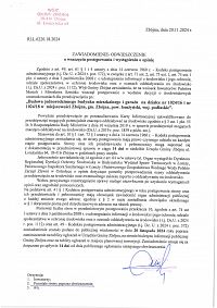 Foto: ZAWIADOMIENIE-OBWIESZCZENIE o wszczęciu postępowania i wystąpieniu o opinię nr.RLŁ.6220.18.2024 z dnia 20 listopada 2024 roku