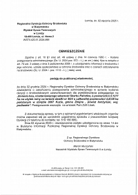 Foto: Obwieszczenie Regionalnego Dyrektora Ochrony Środowiska w Białymstoku z dnia 2 stycznia 2025 roku