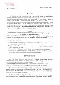 Foto: Decyzja Wójta Gminy Zbójna nr.RLŁ.6220.4.2025 z dnia 30 kwietnia 2025 roku